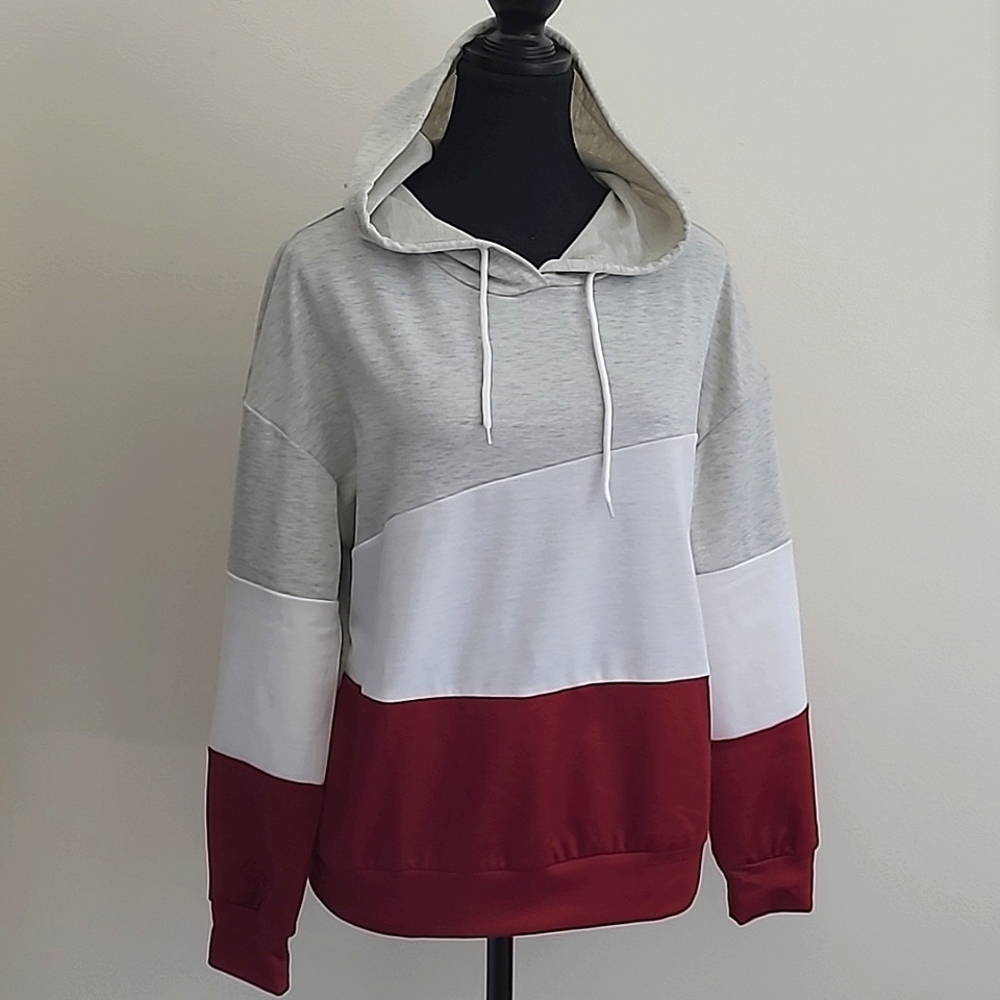 😍3/$25 SHEIN Lightweight Tricolor Hoodie Sweater